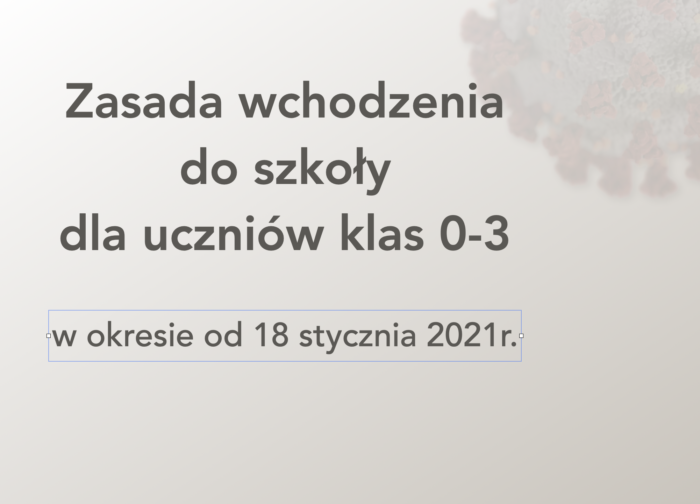 Zasada wchodzenia do szkoły